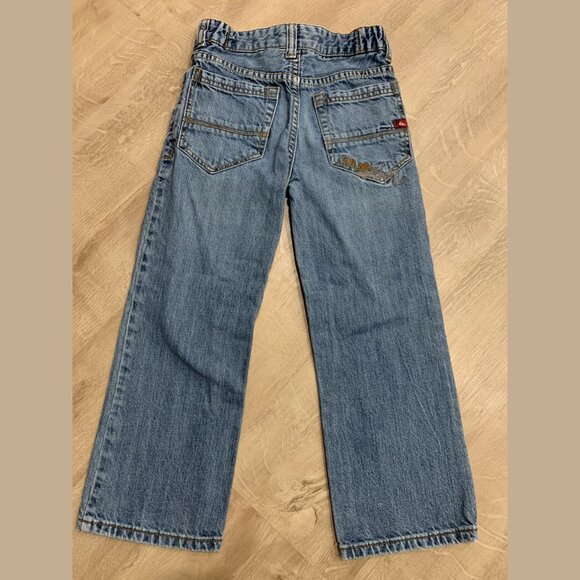 Vintage Y2K Quiksilver Youth Boys Jeans QuikJean Size 7 Straight Leg Embroidered - Picture 1 of 5